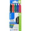 Pilot - Set di penne a sfera cancellabili Frixion Ball, con punta di 0,7 mm, colore: nero/rosso/verde/viola/rosa