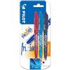 PILOT Pen 2260B3N - Penna roller Frixion Ball, confezione da 3, azzurro/rosa/violetto