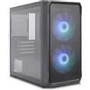 Silentware Case per PC mATX compatto Silentware Air 10 Black, frontale in rete metallica, finestra laterale in vetro temperato, 2 ventole ARGB da 140 mm, GPU fino a 340 mm, alimentatore ATX