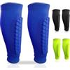 Gevvnss 1 Paia Parastinchi Calcio Calzini Maniche,Parastinco per Calze Ergonomicamente Comodi da Indossare,Elastico Paratibie per Calcio Basket Ciclismo Arrampicata(Blu,L)
