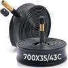 MetersGod 2 camere d'aria per bici di alta qualità, 700 x 35 C/38 C/40 C/43 C, compatibili con pneumatici da 700 x 35 C a 700 x 43C, con valvola Schrader AV48 mm, gomma butilica, utilizzati per mountain bike