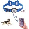 THAIN Collare per gatti personalizzato con campana e papillon Breakaway QR Code nome Smart ID tag a sgancio rapido morbido e confortevole collare per gatti e gattini (blu reale)