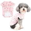 Zunea Maglietta per Cani Piccola Taglia T-shirt Estive in Morbido Cotone Traspirante Gilet Cuccioli Vestiti Stampato Ciliegia Abbigliamento Increspato Maniche Corte Abiti per Chihuahua Rosa M