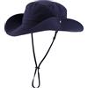 Magracy Cappello da sole da uomo UPF 50+, a tesa larga, protezione UV, cappello da safari idrorepellente, blu navy, Taglia unica