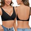 Niwicee Reggiseno Schiena Scoperta Invisibile Reggiseni Senza Ferretto Push Up V Profonda Reggiseno Multiway Bretelle Convertibili con Morbida Imbottiture (Bianco Sporco, L)