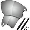 Saucer - Kit di lenti di ricambio e gomma per Oakley Fast Jacket XL OO9156, High Definition - Chrome Metal Polarized, Taglia unica