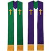 BLESSUME Stola reversibile del pastore del clero della Chiesa, Verde e Viola 6, taglia unica