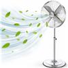 AIGOSTAR VENTILATORE PIANTANA IN ACCIAIO OSCILLANTE 3 VELOCITA REGOLABILE 50WATT