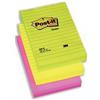 Post-it Brand 40452 Fogli Neon a Righe, 100 Fogli, 102 mm x 152 mm