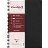 Clairefontaine 781451C collezione Age Bag Quaderno a spirale nero - A4 21x29,7 cm - 100 pagine a righe con margini - Carta Bianca 90 g - Copertina in carta Lustrée a grana grossa effetto cuoio