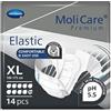 MoliCare Premium Elastic - Slip monouso unisex, 14 pezzi, per donne e uomini con incontinenza, 10 gocce, taglia XL
