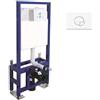 Structio International Cassetta di Risciacquo per Vaso Sospeso Set Incl. Piastra di Azionamento e Angolo di Montaggio Elemento di montaggio per WC