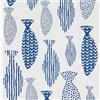 FENTIS Carta da Parati Autoadesiva con Motivo di Pesci Blu Carta da Parati Bianca con Retro Adesivo in Plastica Vinilica Fiori Adesivi da Parete per Cucina Soggiorno Armadio 44,5x500cm