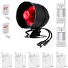 TOWODE Sistema di allarme Kit WIFI, Allarme Casa da 120 dB con sensore di movimento, sensore per porte e finestre e Telecomando, Sistema di Allarme Wireless per capannoni, camper, garage