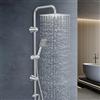 Kezidhp Colonna Doccia | Soffione a Pioggia e Doccetta Mano 25x25 cm in Acciaio Inossidabile, per Montatura a Parete (senza Rubinetteria) | Per un Bagno moderno e funzionale