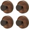 Hontaog 4 Ganci a Ventosa Senza Foratura Ventose Ganci Decorativi per Finestre con Aspetto Legno Gancio per Asciugamani Riutilizzabili Gancio da Parete per Cucina Bagno Finestra Liscia