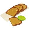 Goki Brotscheiben, 4 Scheiben, 1 Salatblatt