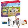 SCHLEICH HORSE CLUB | Set di volteggio di Mia 42443 | playset con Mia, il suo cavallo, istruttore di equitazione e accessori | regalo per bambine e bambini | giocattolo dai 5 anni in su | 18 pezzi