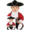 FIESTAS GUIRCA | Costume Pirata Baby (18-24 Mesi) - Cintura, Cappello e Tuta - Costumi da Corsaro per Halloween, Carnevale e Feste in Maschera - Ideale per Bebè Bambini - Granata e Nero