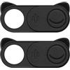 kwmobile Set 2X Webcam Cover Compatibile con Camera Cover - Copri Telecamera PC Tablet Notebook - Copertura Webcam Nero