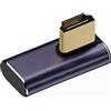 NFHK Adattatore di estensione HDMI maschio a HDMI 2.1 femmina verticale angolato 90 gradi sinistra verso il basso a basso profilo UHD supporta 8K 60hz HDTV