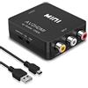 Amtake Adattatore AV a HDMI, Convertitore da AV a HDMI 1080P, Supporta PAL/NTSC con USB Cavo per PS2 Wii Xbox Gamecube N64 SNES VHS DVD