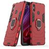 MaiJin LuluMain Compatibile con Xiaomi Mi Max 3 Cover, Custodia Armor Anello Cavalletto (Funziona con Il Supporto Magnetico per Auto) Case Paraurti per Xiaomi Mi Max3 (Rosso)
