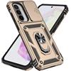 IMEIKONST Cover per Samsung Galaxy A56 5G, Militare Armor Protezione Custodia Supporto ad Anello a 360° Copertura Fotocamera Scorrevole Antiurto Custodia per Samsung Galaxy A56 5G. Oro JXT