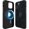 COODIO Logo-View Custodia in Pelle per iPhone 13 Mini 5,4 Pollici, Cover Magnetica Compatibile con MagSafe, Custodia Sottile e Creativa, Nero