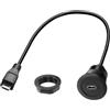 QIANRENON Adattatore per cavo corto di ricarica per montaggio fisso filettato Micro USB Micro USB maschio a femmina Cavo connettore dati per montaggio a incasso 480 Mbps 5 V 2 A, montaggio su cruscott