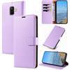 KKEIKO Cover per Samsung Galaxy A8 2018, Antiurto Custodia in PU Pelle con Slot per Porta Carte, Magnetico Protettiva Cover per Samsung A8 2018, Viola