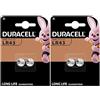Duracell 4X Duracell LR43 186 V12GA (2 Blister Da 2 batterie) 4 Pile