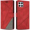 SONWO Cover per Honor X8 4G Custodia, Flip Caso in PU Pelle Case Cover Premium Portafoglio Custodia per Honor X8 4G, Supporto Stand, Slot per Schede, Rosso