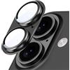 Diruite Protector Lentes per iPhone 17 Cristal Templado,HD Protector Cámara+Mate Integrado Aleación Aluminio Proteccion Camara Anti-graffi,Nero