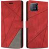 SONWO Cover per Oppo A72 5G Custodia, Flip Caso in PU Pelle Case Cover Premium Portafoglio Custodia per Oppo A72 5G, Supporto Stand, Slot per Schede, Rosso