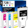 Oritdge 728 728XL Cartucce d'inchiostro 130-ml Remplacement per HP 728 HP728 Cartuccia d'inchiostro F9J66A F9J68A F9J67A F9J65A Compatibile per HP DesignJet T730 T830 (Nero opaco, Ciano, Mmagenta, Giallo)