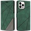 SONWO Cover per iPhone 14 PRO Custodia, Flip Caso in PU Pelle Case Cover Premium Portafoglio Custodia per iPhone 14 PRO (6.1), Supporto Stand, Slot per Schede, Verde