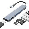 Vnuipofa Hub USB C 7 in 1, adattatore USB C multiporta con HDMI 4K, Power Delivery 87W, porte USB-A e USB-C 5Gbps, lettore SD e MicroSD, docking station compatta compatibile con iPad Pro PC e smartphone
