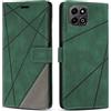 SONWO Cover per Honor 200 Smart/Honor X7C, Flip Custodia in PU Pelle, Cover a Libro Portafoglio con Slot per Schede e Supporto Stand per Honor 200 Smart/Honor X7C, Verde