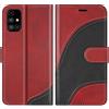 BoxTii Cover per Galaxy M51, Custodia in PU Pelle Portafoglio per Samsung Galaxy M51, Magnetica Cover a Libro con Slot per Schede, Rosso