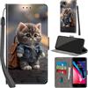 Haninsuze Cover per iPhone SE 2022 5G/SE 2020/7/8 Custodia Cover Pelle Libro Portafoglio con Porta Carte Magnetica Protezione Antiurto Cuoio Flip Case Custodia Cover per iPhone SE2/SE3, Gatto