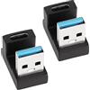 QIANRENON USB 3.1 a USB C U Forma Angolo Adattatore 10 Gbps USB A maschio a Type C femmina 180 gradi connettore, Ricarica rapida 5V/3A trasferimento dati OTG, per PC tablet laptop, 2 Pcs