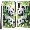 Haninsuze Cover per Samsung Galaxy A20e, Custodia Interno TPU Antiurto Portafoglio con Disegni [schede Fessura] [Supporto Stand] Cover Libro in PU Pelle (panda)