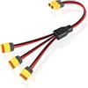 GINTOOYUN XT60 - Cavo di prolunga splitter con 1 presa a 3 prese, 12 AWG XT60 Power per pannello solare, generatore solare, centrale elettrica portatile, drone, camper, nave ecc. (0,3 m)