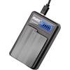 ayex Caricatore USB compatibile con batterie Canon LP-E8 per esempio EOS 700D 650D 600D 550D ricarica tramite USB-C ad esempio laptop e power bank con indicatore di carica LCD