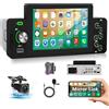 Podofo Autoradio 1 Din con Sistema Vivavoce Bluetooth, Autoradio da 5 Pollici con Schermo, Supporto Ricevitore MP5 FM, Collegamento Specchio, Telecomando, SWC + Telecamera Posteriore e Microfono