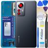LUVSS Coperchio Copribatteria Scocca Vetro Posteriore Imposta per Xiaomi 12 PRO 5G (Nero)
