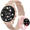Miecgth 2025 Smartwatch Donna con SIRI/ET/HR, 1.27 TFT Orologio Donna con Chiamate Cardiofrequenzimetro Ciclo Mestruale IP68 24H Sonno Caloria Fitness Tracker per Android & iOS (Oro rosa)
