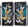KENHONER Custodia per Motorola Moto G86 5G, Farfalla | Portafoglio Pelle PU, Magnetica, Resistente Agli Urti, Scomparto Carte Credito, Pieghevole, Flip Libro, Motivo