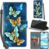 Haninsuze Cover per iPhone 16 Plus, farfalla dorata | Pelle PU Portafoglio, Porta Carte, Magnetica, Libro, Antiurto Custodia